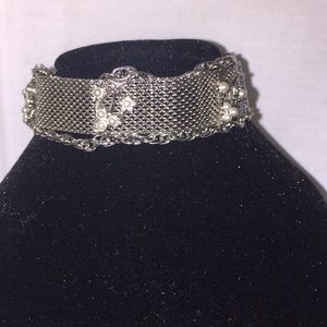 Lia New York Silver Tone Faux Pearl Bracelet